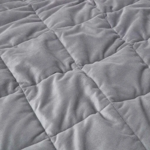 Weighted Blanket - Grey Quilted Cotton & Faux Velvet -Best Homeware Store sf2118 5 3