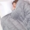 Weighted Blanket - Grey Quilted Cotton & Faux Velvet -Best Homeware Store sf2118 7 3