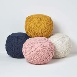 Natural Macrame Knitted Pouffe -Best Homeware Store sf2124 5 2