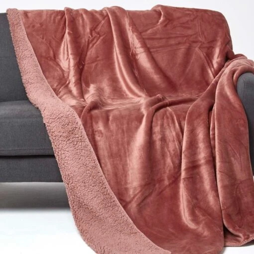 Blush Pink Soft Velvet Fleece Throw -Best Homeware Store sf2141a 1