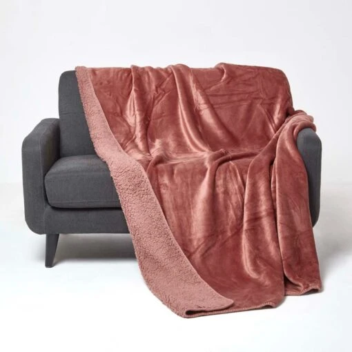 Blush Pink Soft Velvet Fleece Throw -Best Homeware Store sf2141a 2