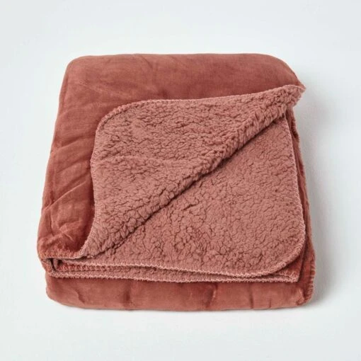 Blush Pink Soft Velvet Fleece Throw -Best Homeware Store sf2141a 3