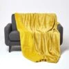 Mustard Soft Velvet Fleece Throw -Best Homeware Store sf2141c 2