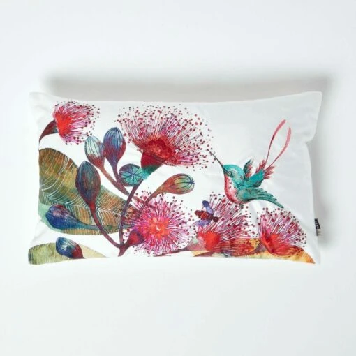 Hummingbird Filled Embroidered Cushion, 30 X 50 Cm -Best Homeware Store sf2142 1