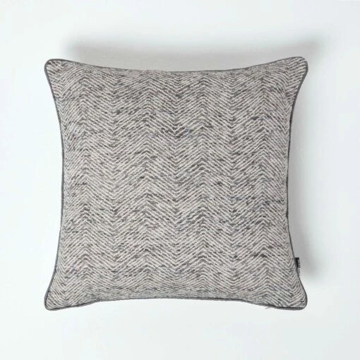 Woven Slub Grey Filled Cushion, 43 X 43 Cm -Best Homeware Store sf2143 1