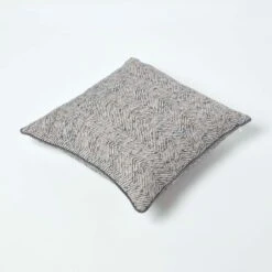 Woven Slub Grey Filled Cushion, 43 X 43 Cm -Best Homeware Store sf2143 5