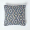 Woven Ikat Blue Filled Cushion, 43 X 43 Cm -Best Homeware Store sf2144 1