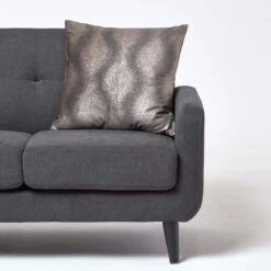 Metallic Silver Grey Filled Cushion, 50 X 50 Cm -Best Homeware Store sf2149 3