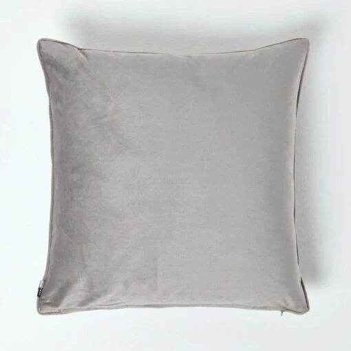 Soft Grey Velvet Filled Cushion, 50 X 50 Cm -Best Homeware Store sf2152b 2