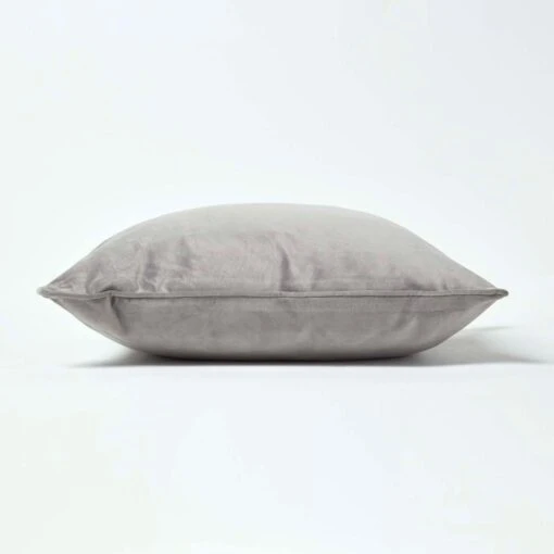 Soft Grey Velvet Filled Cushion, 50 X 50 Cm -Best Homeware Store sf2152b 4