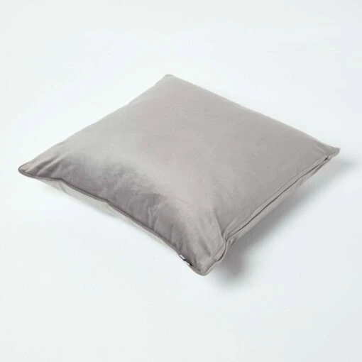 Soft Grey Velvet Filled Cushion, 50 X 50 Cm -Best Homeware Store sf2152b 5