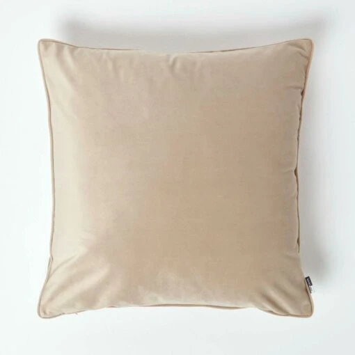 Soft Taupe Velvet Filled Cushion, 50 X 50 Cm -Best Homeware Store sf2152c 1