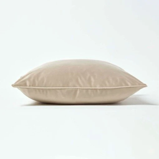 Soft Taupe Velvet Filled Cushion, 50 X 50 Cm -Best Homeware Store sf2152c 4