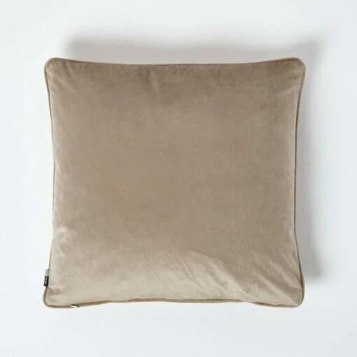 Gold Palm Tree Taupe Filled Velvet Cushion, 45 X 45 Cm -Best Homeware Store sf2154a 2