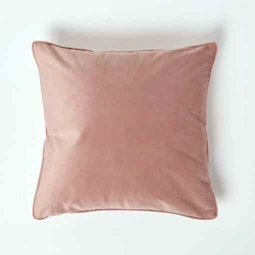 Pink Velvet Filled Cushion, 43 X 43 Cm -Best Homeware Store sf2157 1