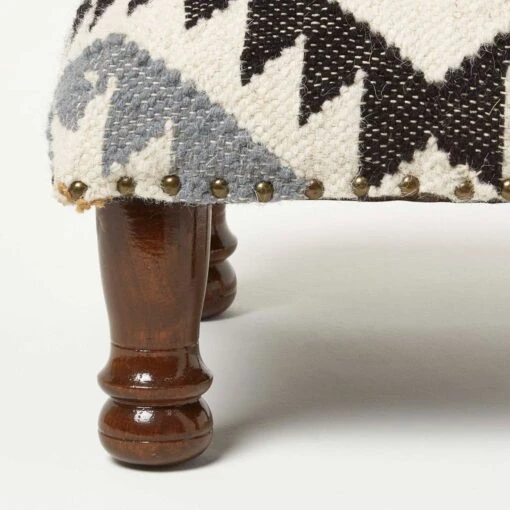 Agra Handwoven Kilim Footstool -Best Homeware Store sf2165a 3 1