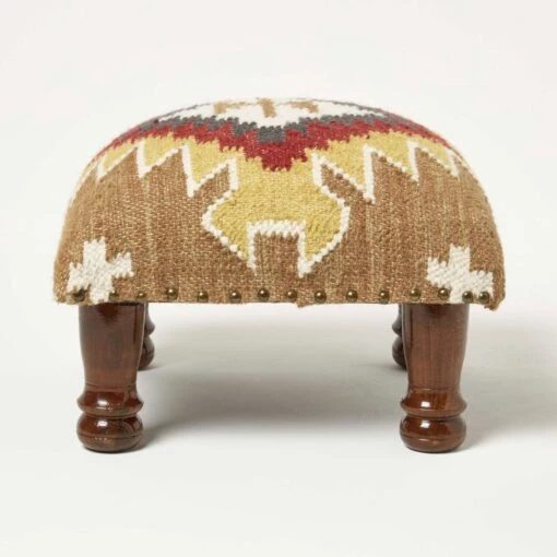 Jaipur Handwoven Kilim Footstool -Best Homeware Store sf2166a 1 1