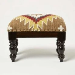 Jaipur Handwoven Kilim Footstool -Best Homeware Store sf2166b 1 1