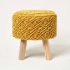 Willow Macrame Yellow Footstool -Best Homeware Store sf2172c 1