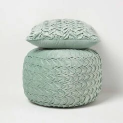 Grace Pleated Velvet Green Pouffe -Best Homeware Store sf2174a 6