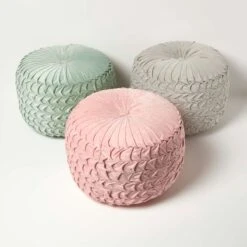 Grace Pleated Velvet Green Pouffe -Best Homeware Store sf2174a 7