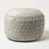 Grace Pleated Velvet Grey Pouffe -Best Homeware Store sf2174b 1