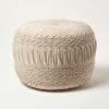 Sofia Pleated Velvet Cream Pouffe -Best Homeware Store sf2175a 1