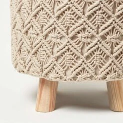 Indy Natural Macrame Storage Footstool -Best Homeware Store sf2178a 03