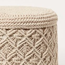 Indy Natural Macrame Storage Footstool -Best Homeware Store sf2178a 04