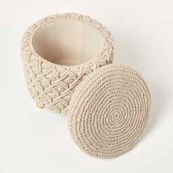 Indy Natural Macrame Storage Footstool -Best Homeware Store sf2178a 05