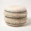 Sahara Cream & Black Macrame Tufted Boho Pouffe -Best Homeware Store sf2180 01