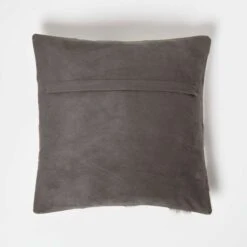 Block Check Grey Leather Cushion 45 X 45 Cm -Best Homeware Store sf2181 3 1