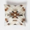 Geometric Star Brown & Cream Leather Cushion 45 X 45 Cm -Best Homeware Store sf2188 1