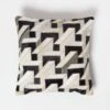 Geometric Block Brown & Cream Leather Cushion 45 X 45 Cm -Best Homeware Store sf2189 1 1