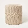 Astrid Natural Macrame Pouffe, 42 Cm Tall -Best Homeware Store sf2191 1