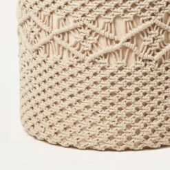 Astrid Natural Macrame Pouffe, 42 Cm Tall -Best Homeware Store sf2191 3