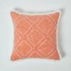 Burnt Orange Geometric Filled Embroidered Cushion 45 X 45 Cm -Best Homeware Store sf2194 01