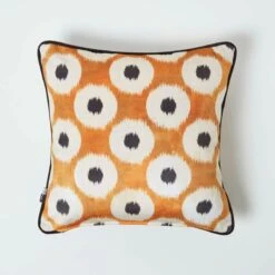 Orange Abstract Ikat Filled Cushion 45 X 45 Cm -Best Homeware Store sf2198 02