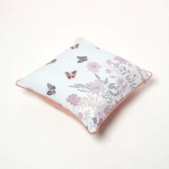 Pink Embroidered Butterfly Filled Cushion 45 X 45 Cm -Best Homeware Store sf2203a 05