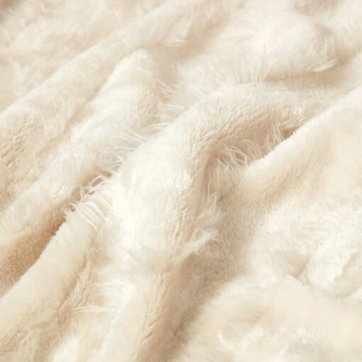 Cream Soft Touch Fur Throw 130 X 180 Cm -Best Homeware Store sf2210b 05