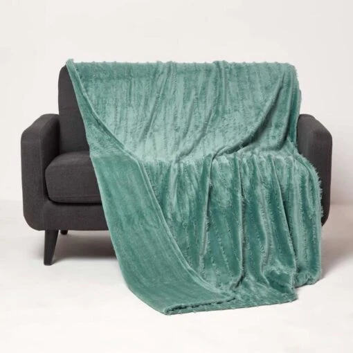 Teal Soft Touch Fur Throw 130 X 180 Cm -Best Homeware Store sf2210c 1