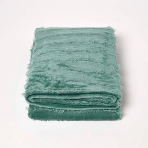 Teal Soft Touch Fur Throw 130 X 180 Cm -Best Homeware Store sf2210c 2