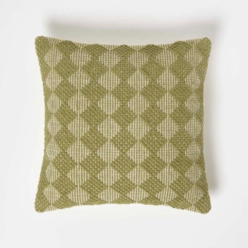 Lima Handwoven Textured Green Cushion 45 X 45 Cm -Best Homeware Store sf2222 1