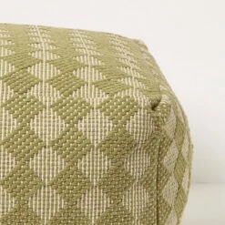 Lima Handwoven Textured Green Pouffe Bean Cube -Best Homeware Store sf2223 4