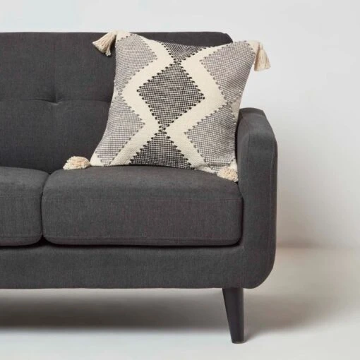 Malmo Handwoven Textured Grey & Black Cushion 45 X 45 Cm -Best Homeware Store sf2224 2