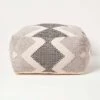 Malmo Handwoven Textured Grey & Black Pouffe Bean Cube -Best Homeware Store sf2225 1