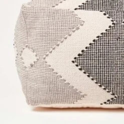 Malmo Handwoven Textured Grey & Black Pouffe Bean Cube -Best Homeware Store sf2225 3