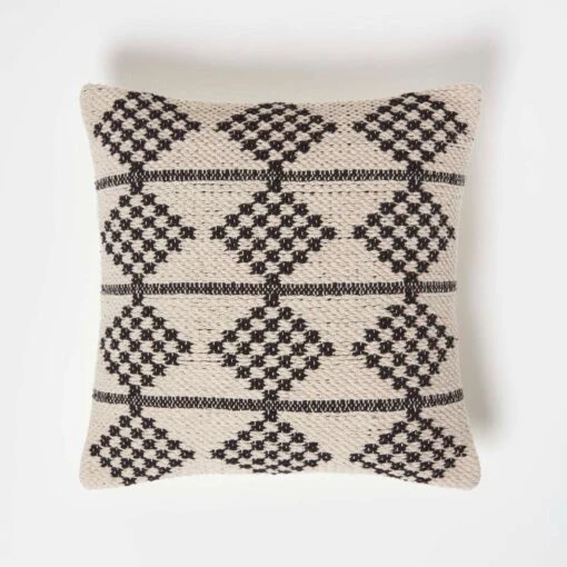 Adana Handwoven Textured Natural & Black Cushion 45 X 45 Cm -Best Homeware Store sf2226 1