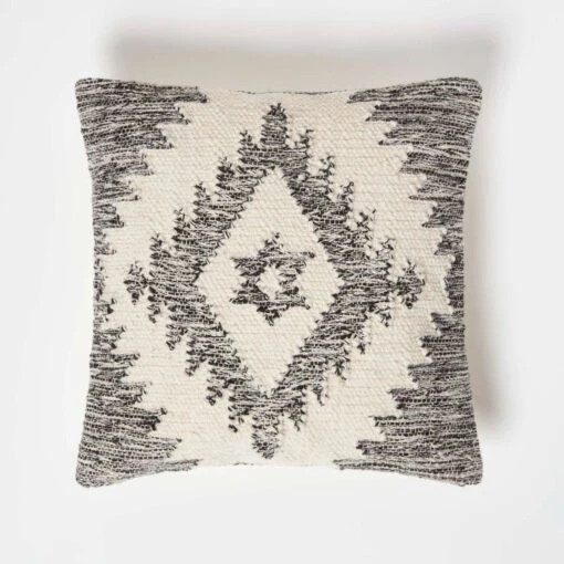 Karu Handwoven Geometric Grey Kilim Cushion 45 X 45 Cm -Best Homeware Store sf2229 1