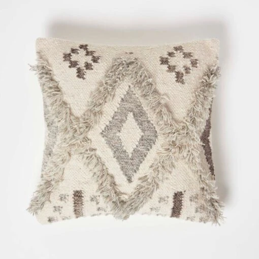 Alta Handwoven Tufted Beige Kilim Cushion 45 X 45 Cm -Best Homeware Store sf2238 1